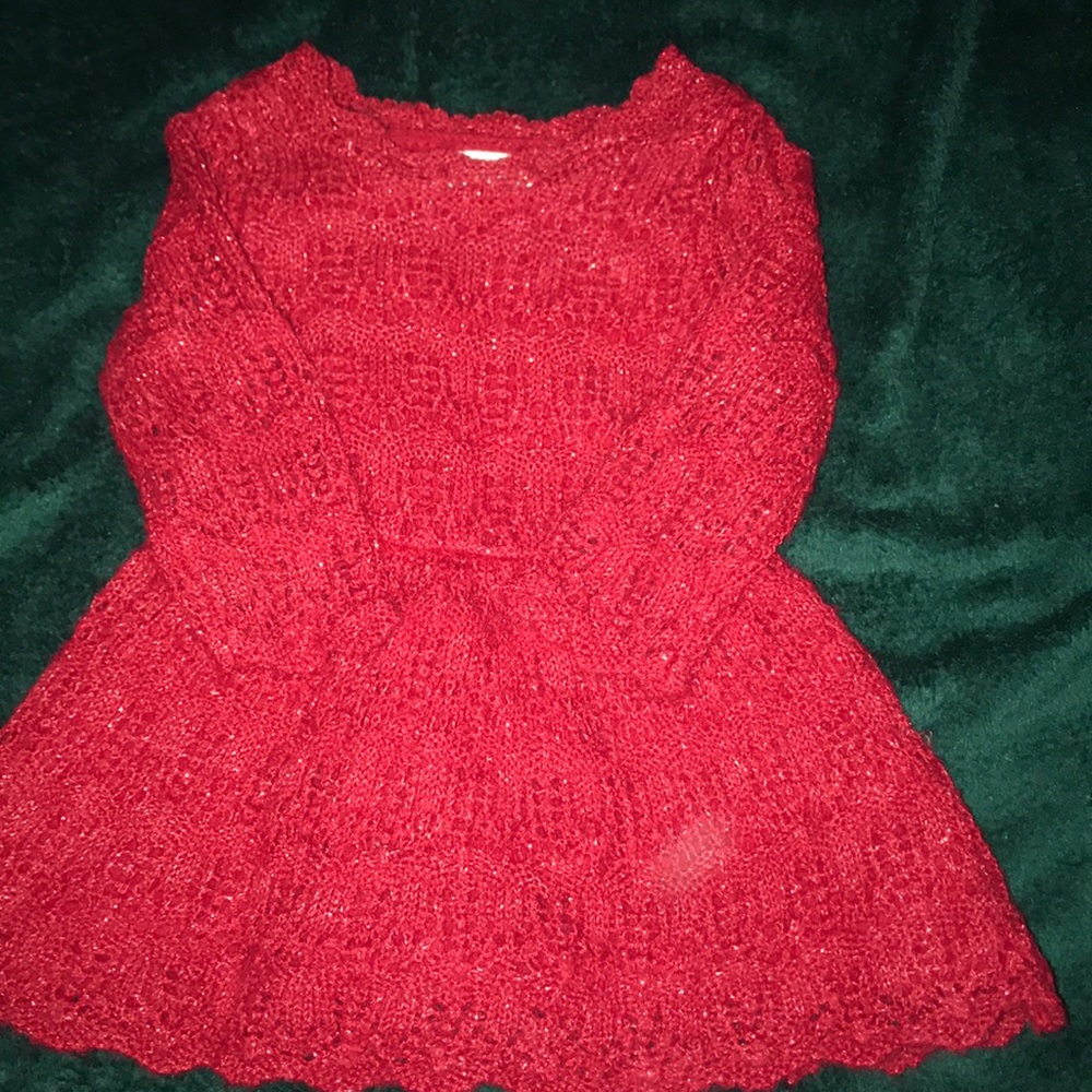 Beautiful little Red Crocheted girls dress - Picture 6 of 7